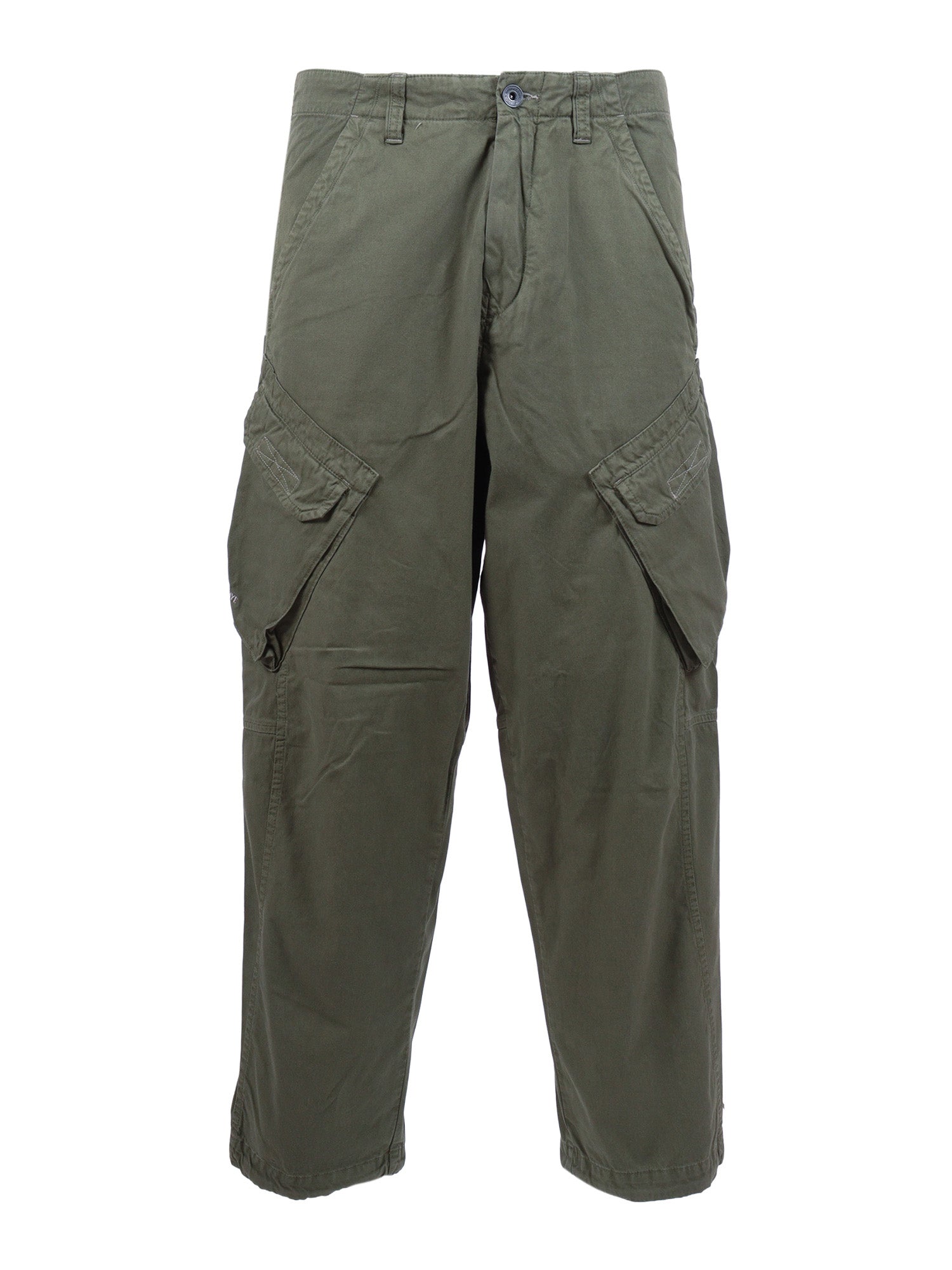 Marine Trouser Olivine Green Cotton