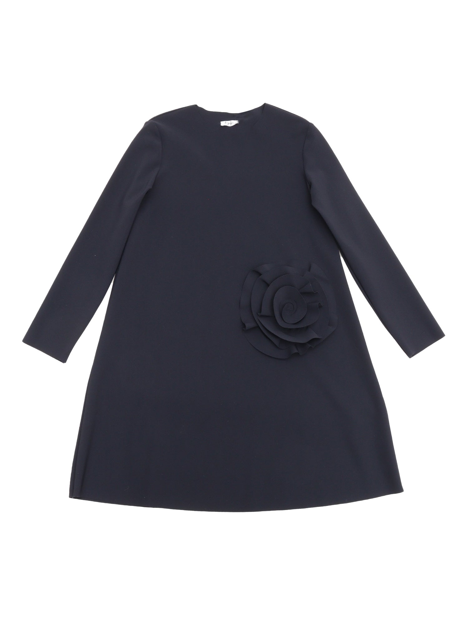 Long Sleeved Dress Blue Polyamide Elastane