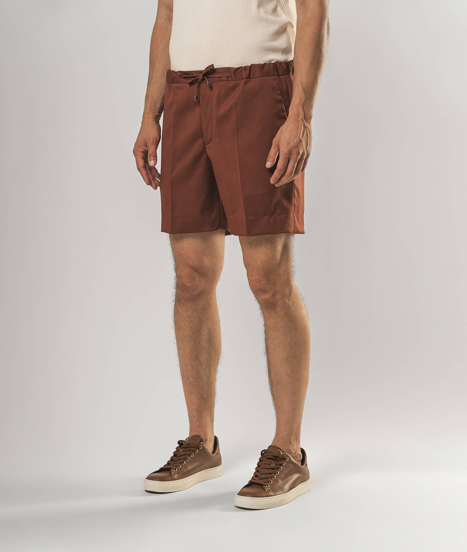 Wool Shorts Positano Brown Sportswear Trousers