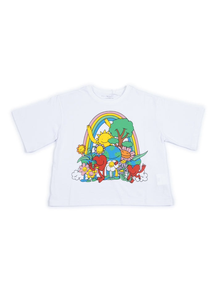 T-Shirt-Top White Cotton Short Sleeves T-shirt