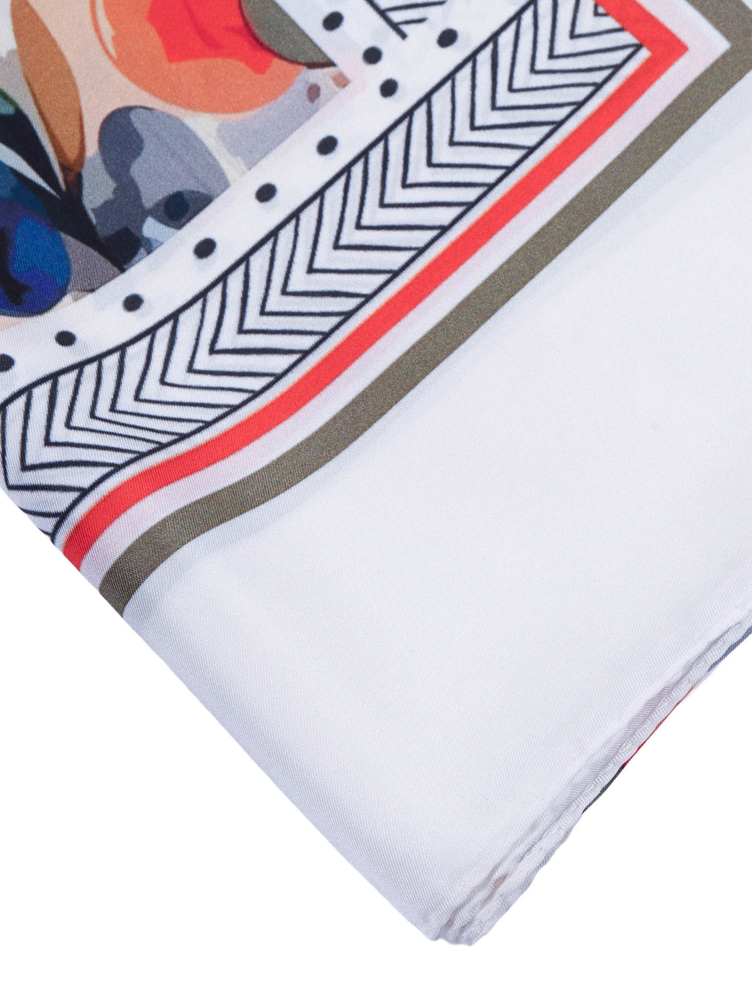 Oceano Stole White Silk Scarf