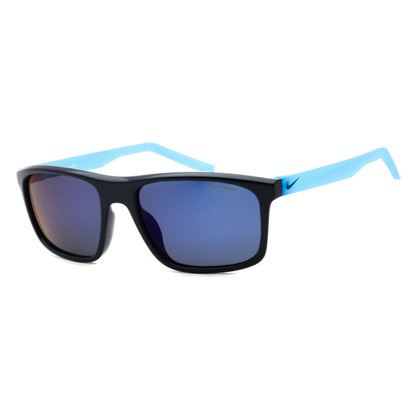 Nike Sunglasses Rectangle Full Rim, Obsidian Frame And Blue Flash Polarized Lens Nikefirepfd1818451 One Color