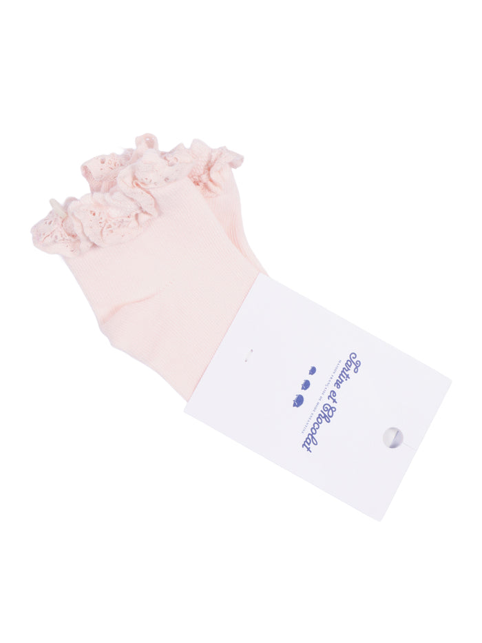 Socks Pink Cotton Polyamide Elastane