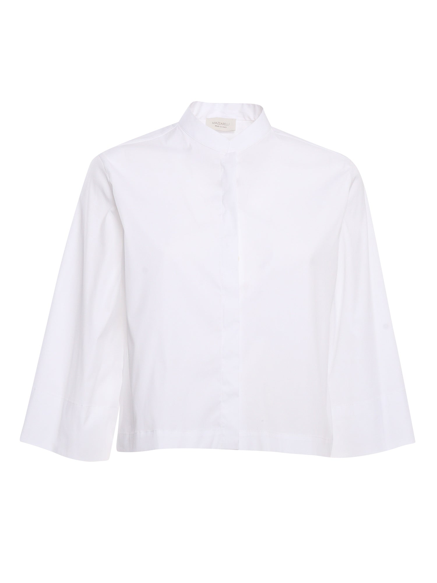 White cropped shirt Cotton Polyamide Elastane