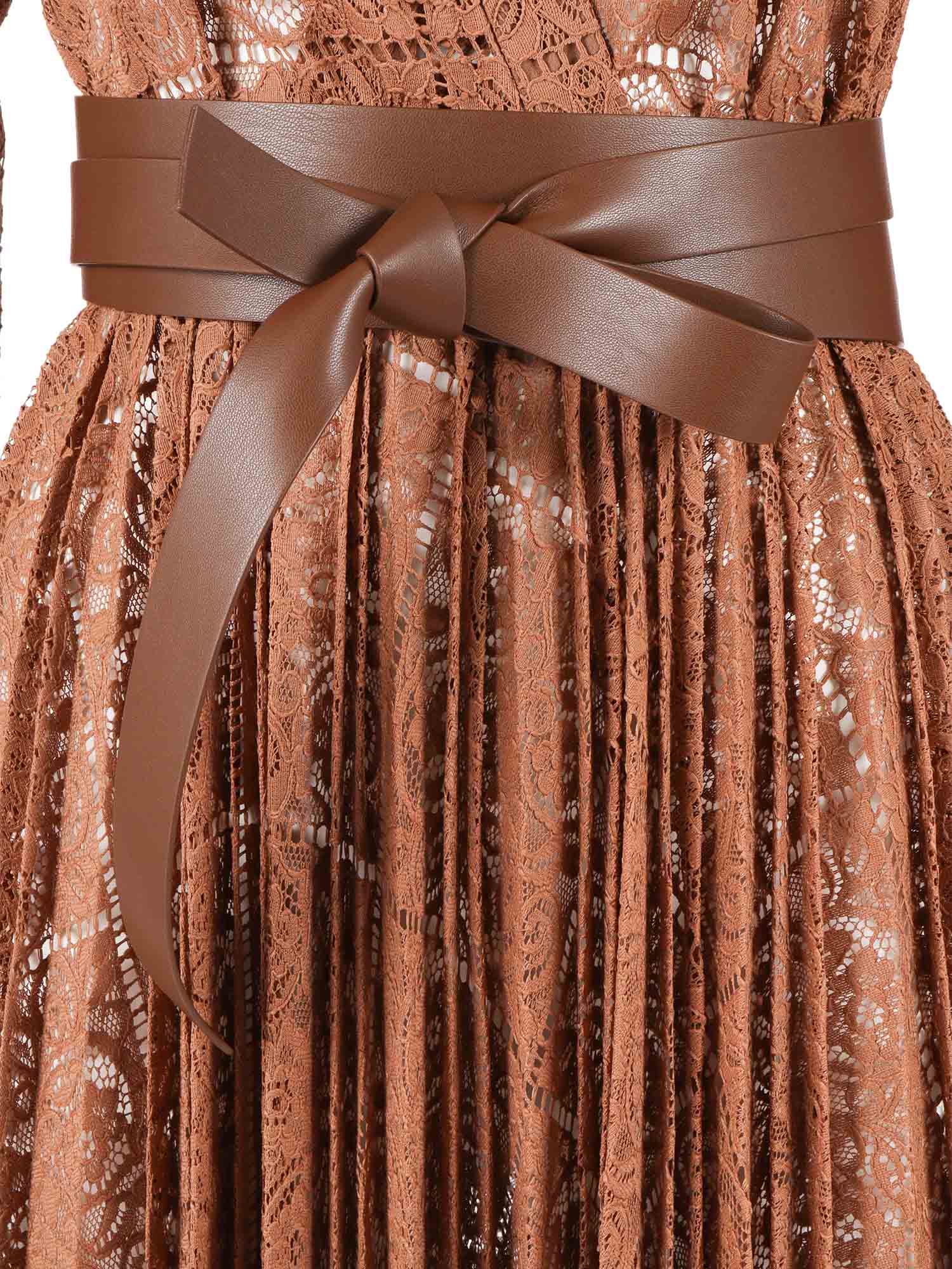 Dress Brown Polyester Midi