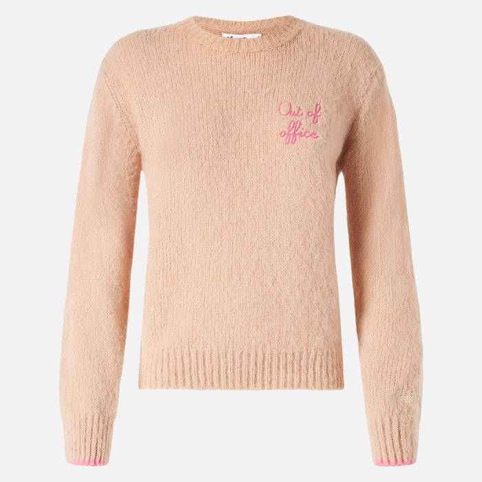 New Queen Soft Beige Sweater With Out Of Office Embroidery