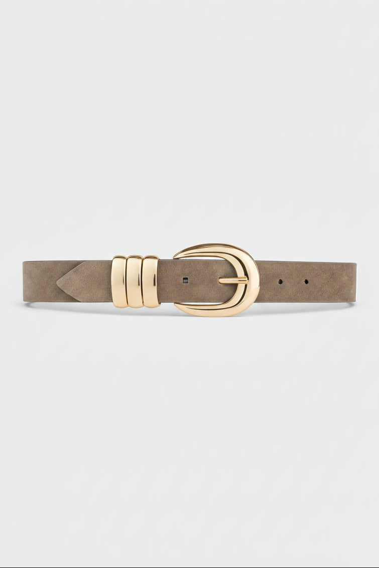 Suede Emily Belt Gold Brown +