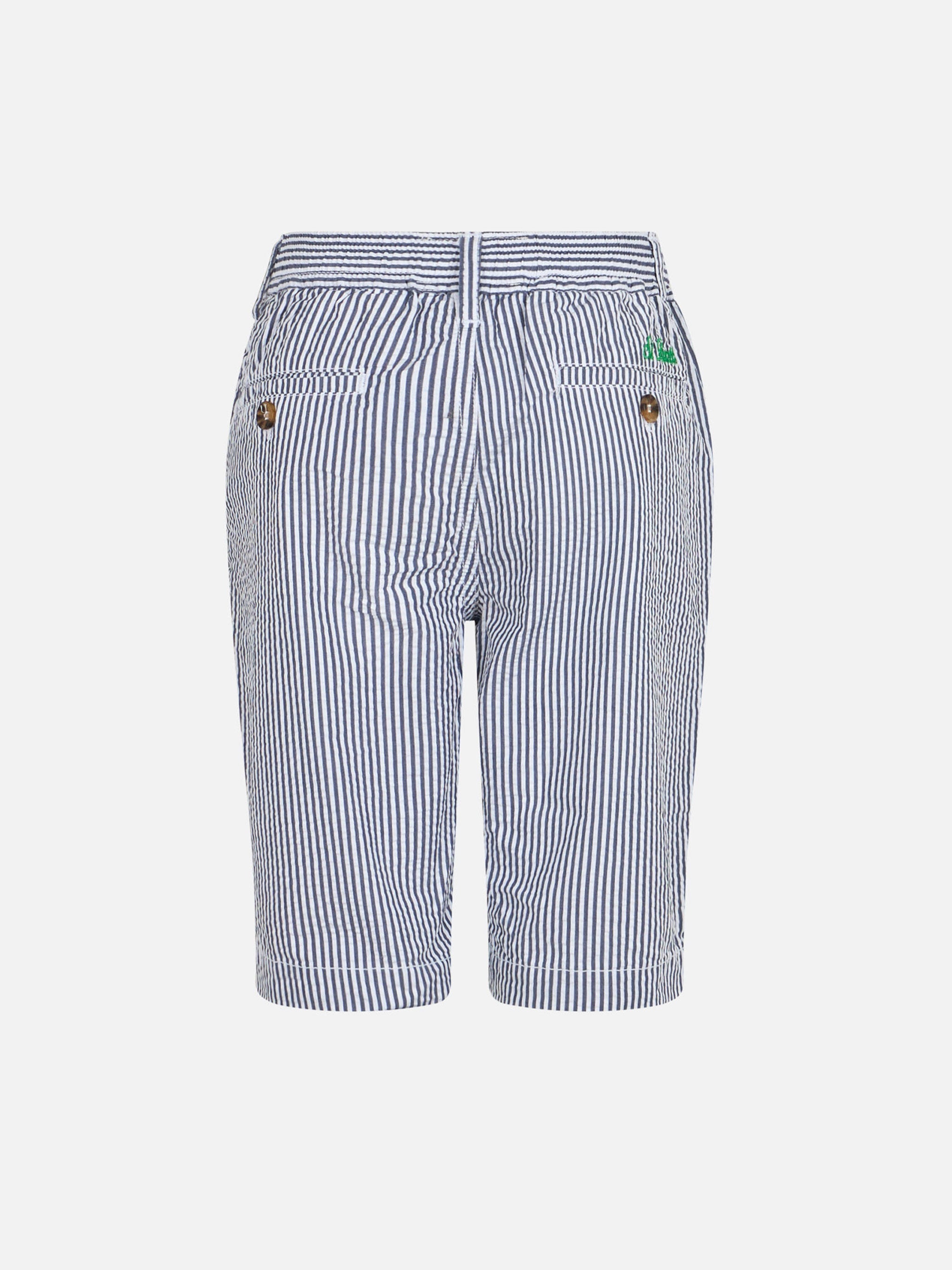 Boy Seersucker Bermuda Shorts Ischia Jr __single__ Pant
