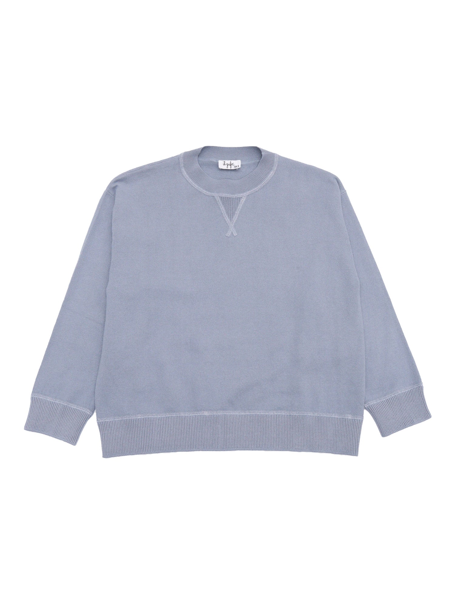 SWEATER Light Blue Cotton Crewneck