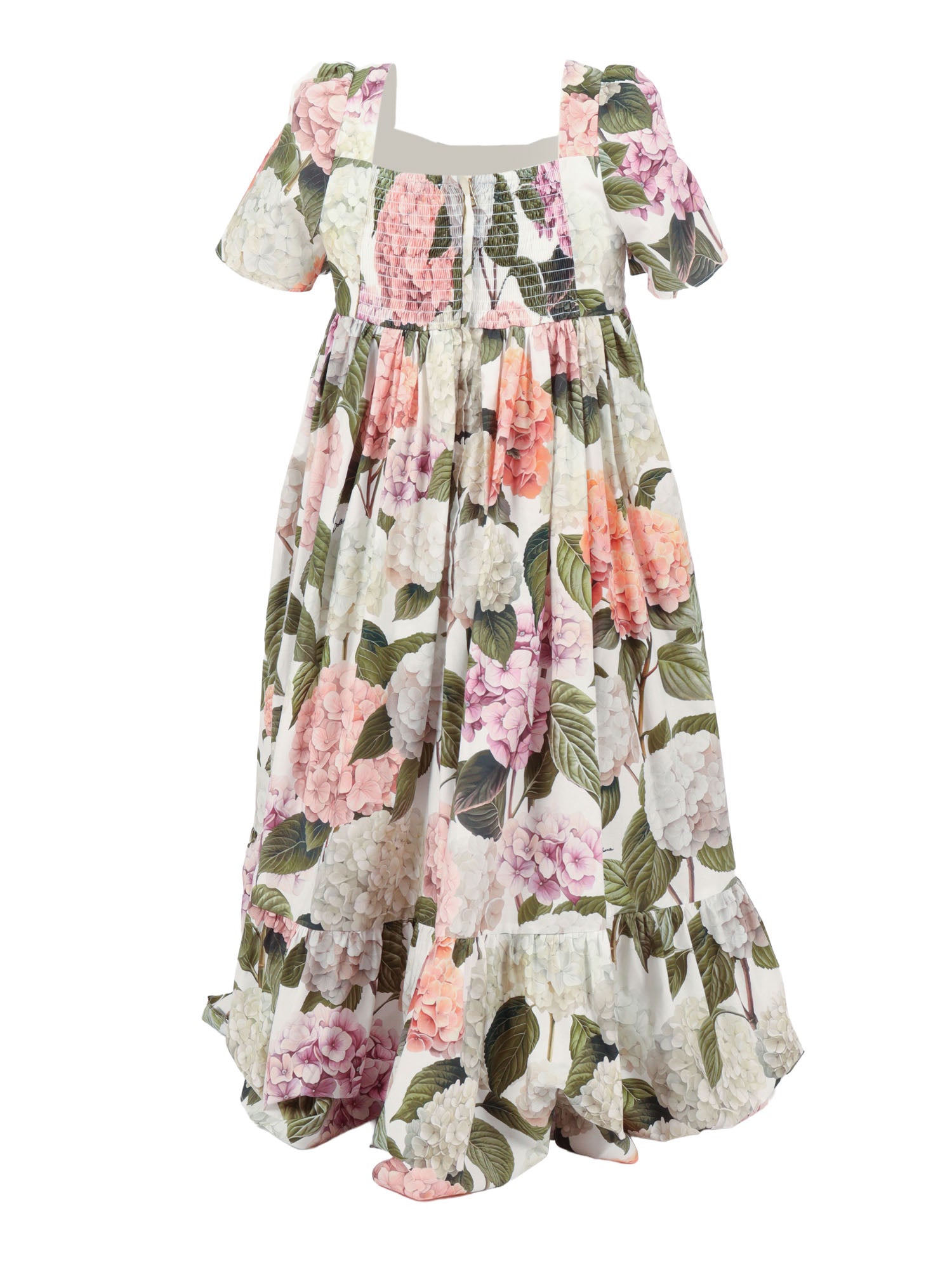 Short Sleeves Dress White Cotton