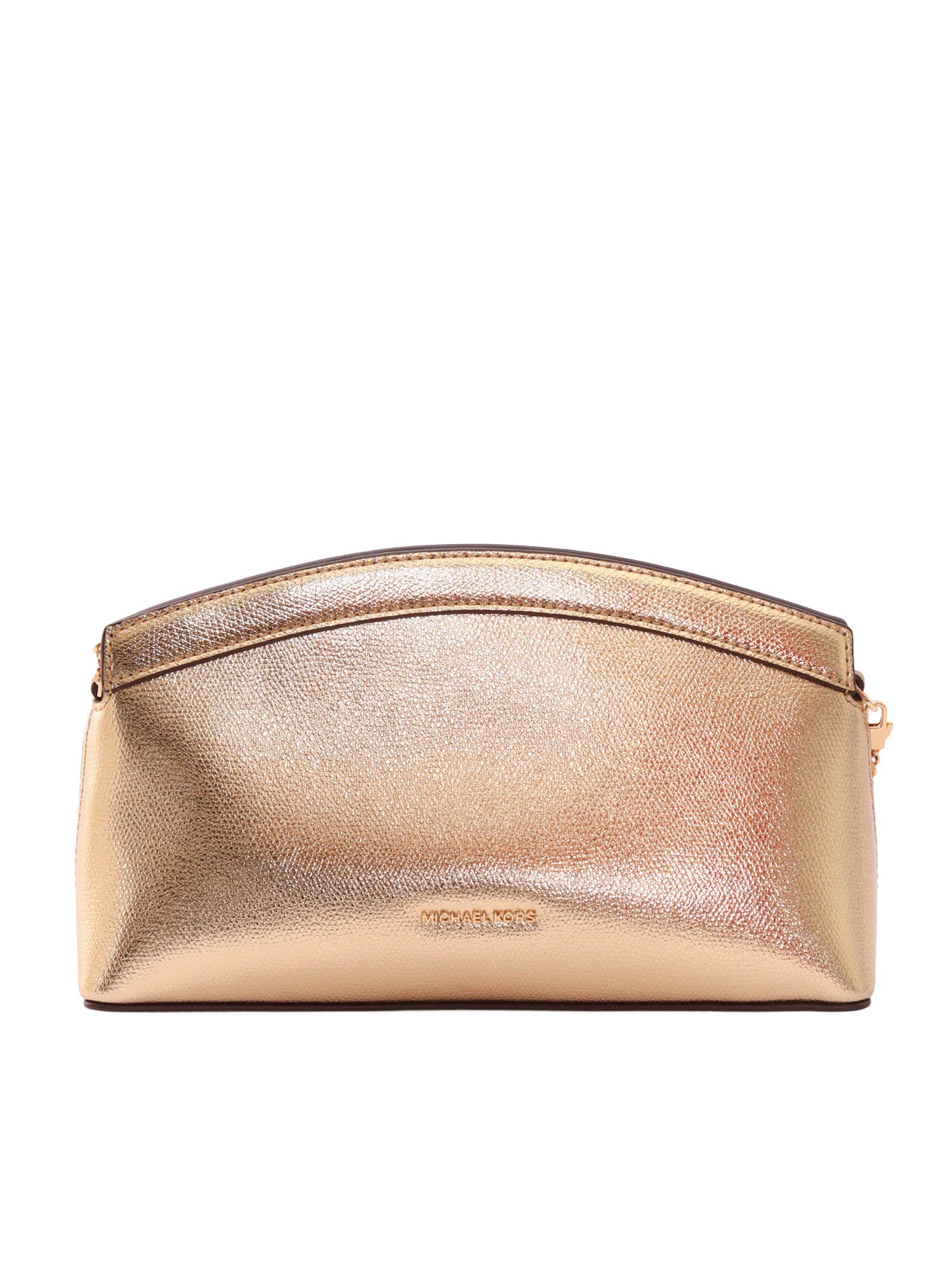 SM DOME CHN CLUTCH XBODY Gold Cow Leather Handbag