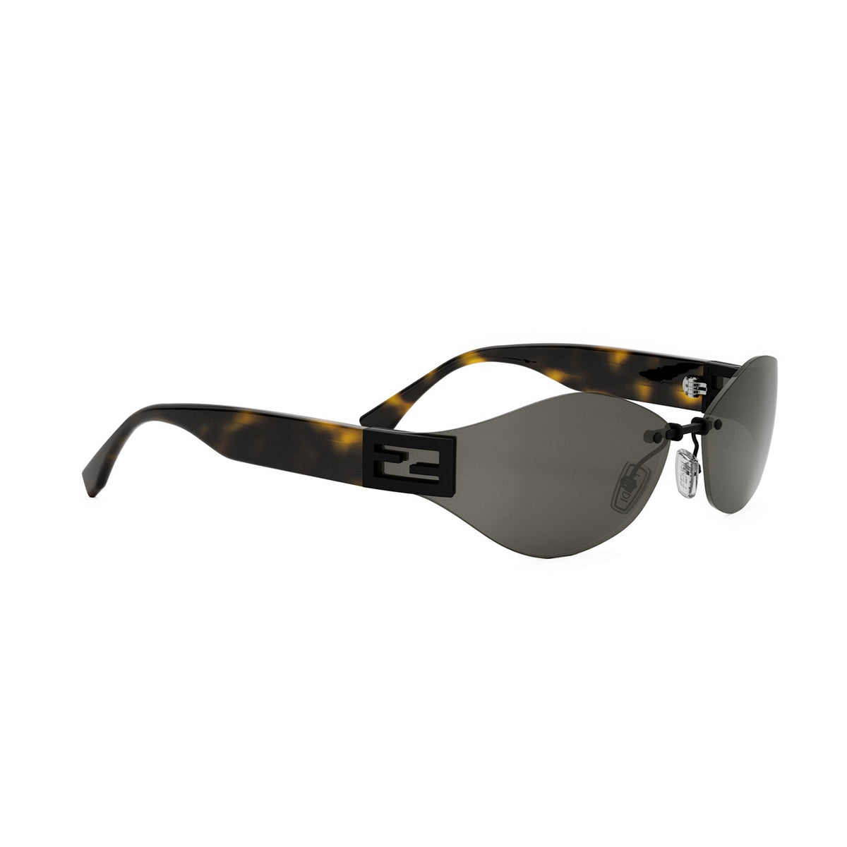 FE40159U Baguette 02A Havana Nero Opaco Marrone Acetate/metal Occhiali Da Sole