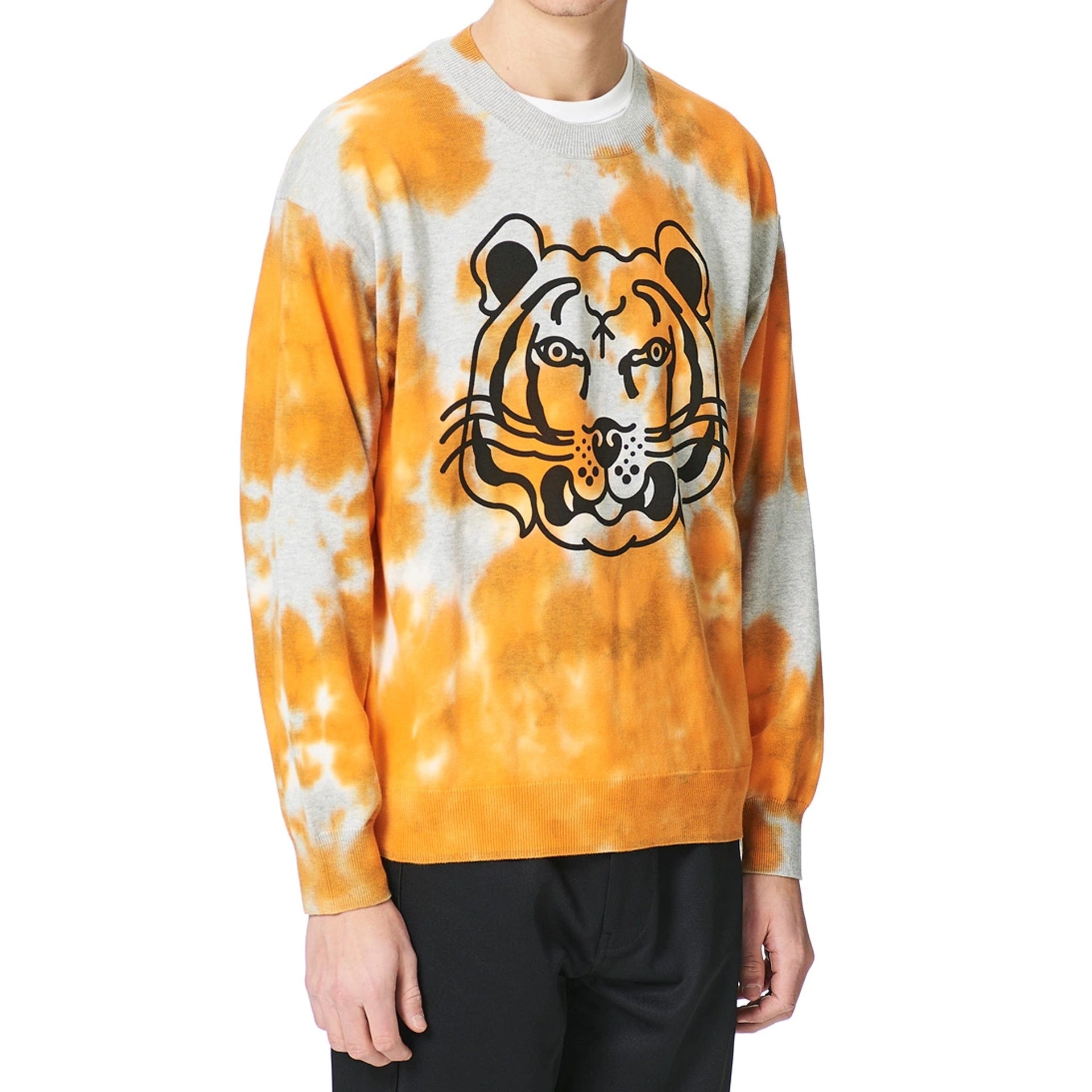 Tie Dye Tiger Sweater Orange Cotton