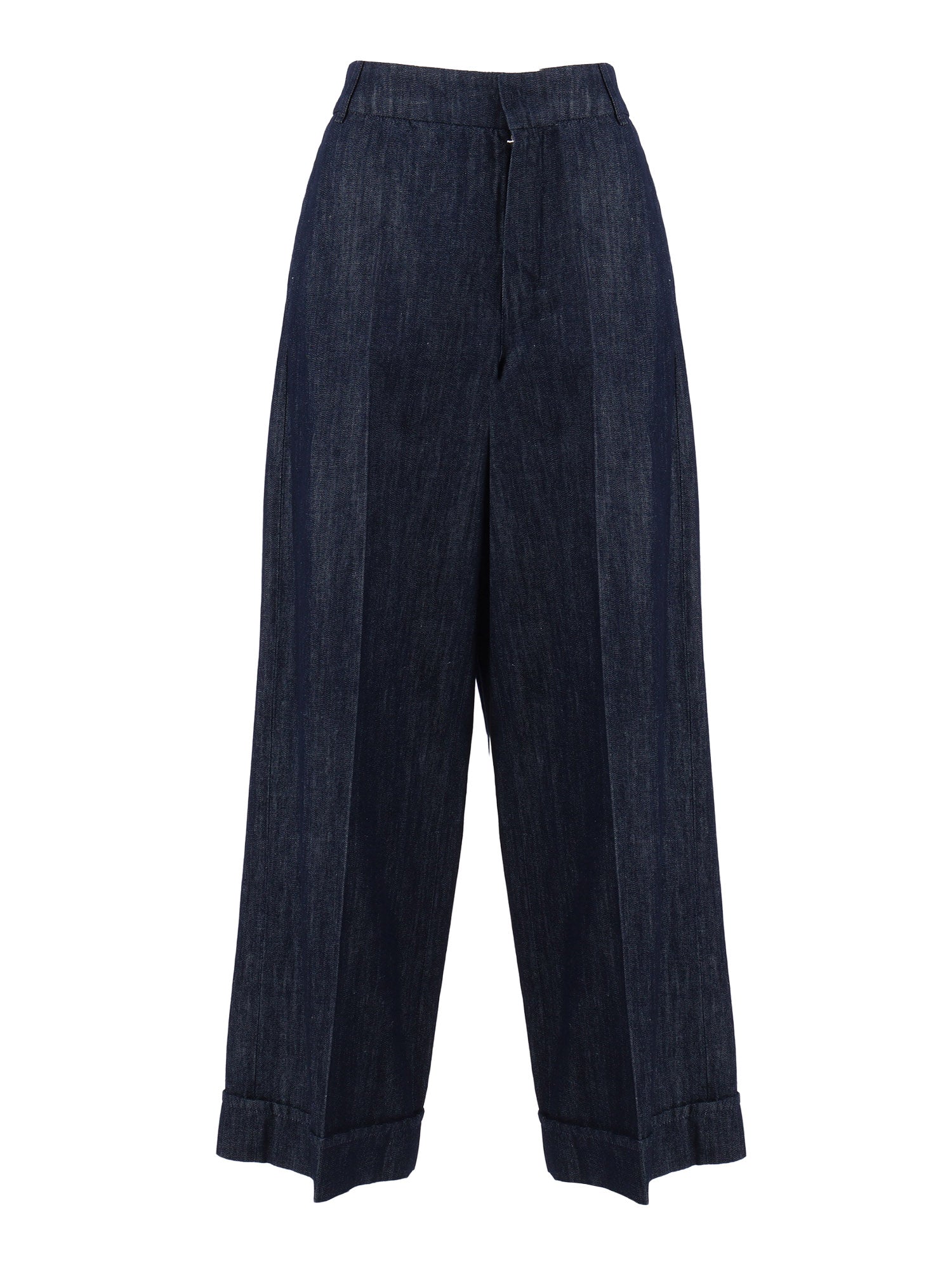 TROUSERS Blue Cotton Linen Pant