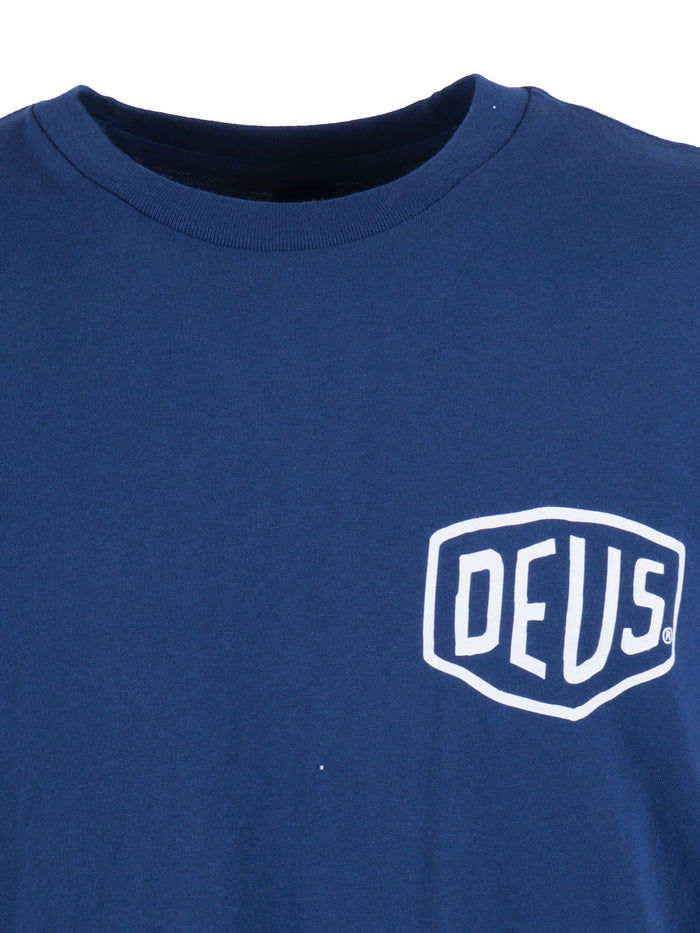 Harajuku Address Tee Blue Organic Cotton Short Sleeves T-shirt