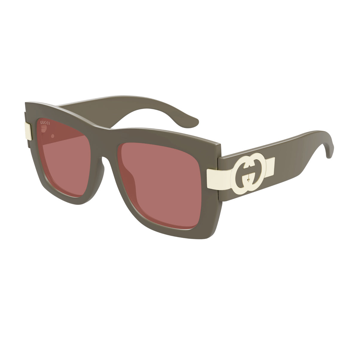 Gucci GG1688S Linea GG Logo 004 Grey Red Grigio Acetate Occhiali Da Sole