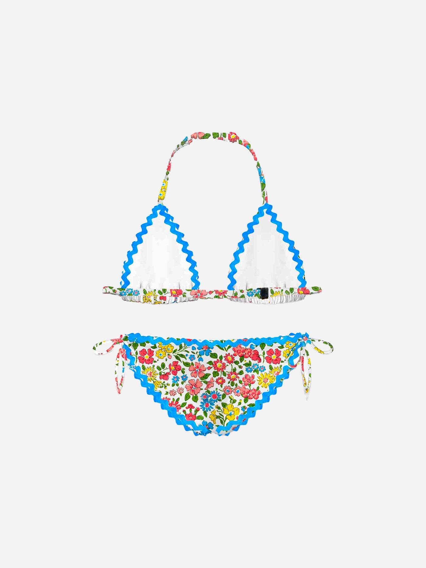 Girl Bikini With Flower Print | Made Liberty Fabric Blue