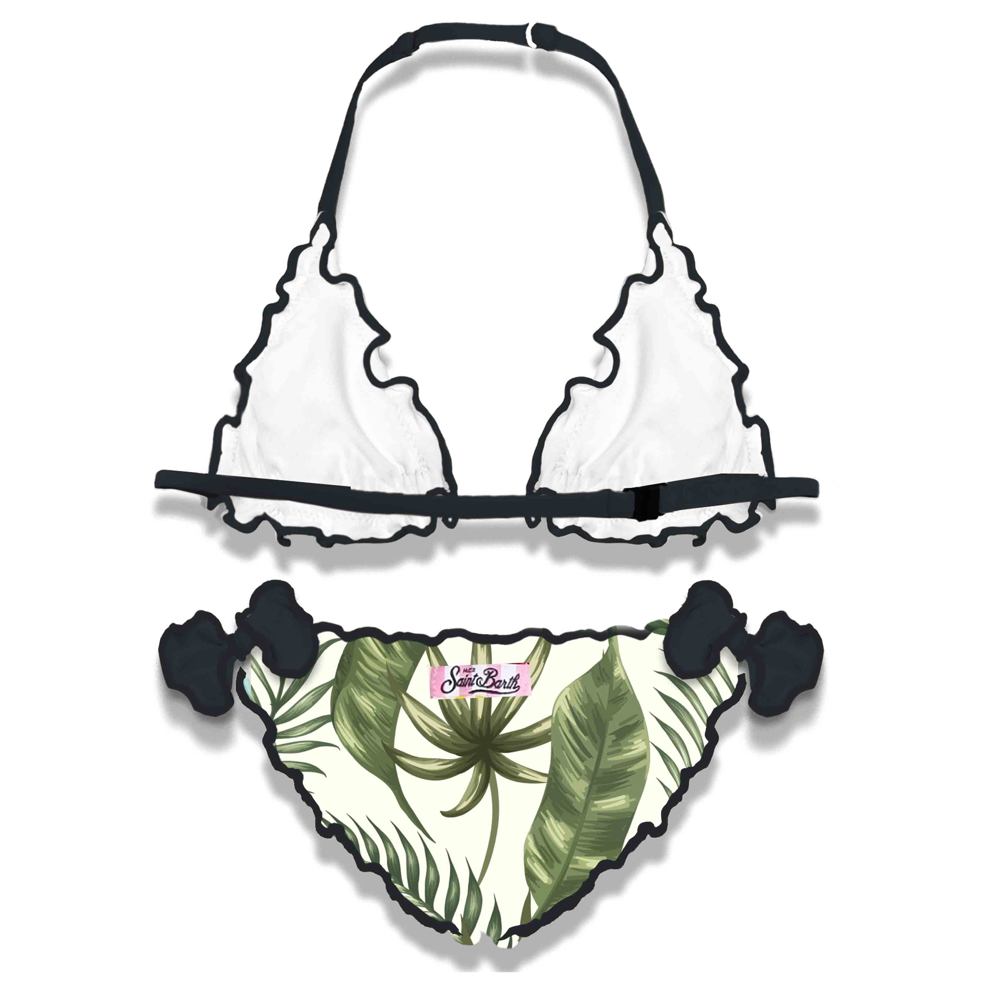Tropical Print Girl Bikini White