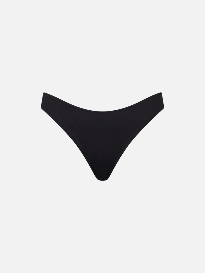 Elise Black Solid Swim Briefs Bottom