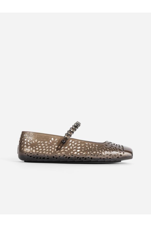 Jimmy Choo Polyvinyl chloride (PVC) flat in black
