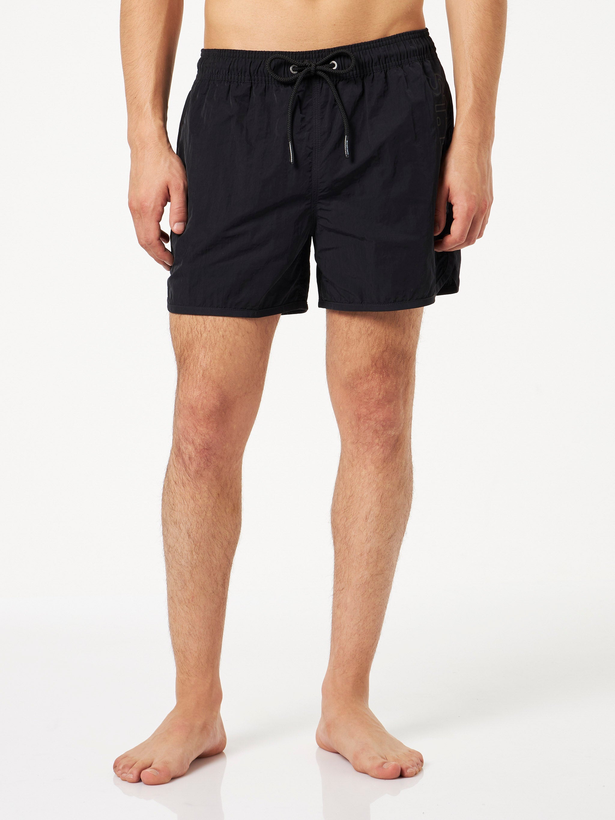 Man Swimshorts With Side Logo And Contrast Black Swimshort