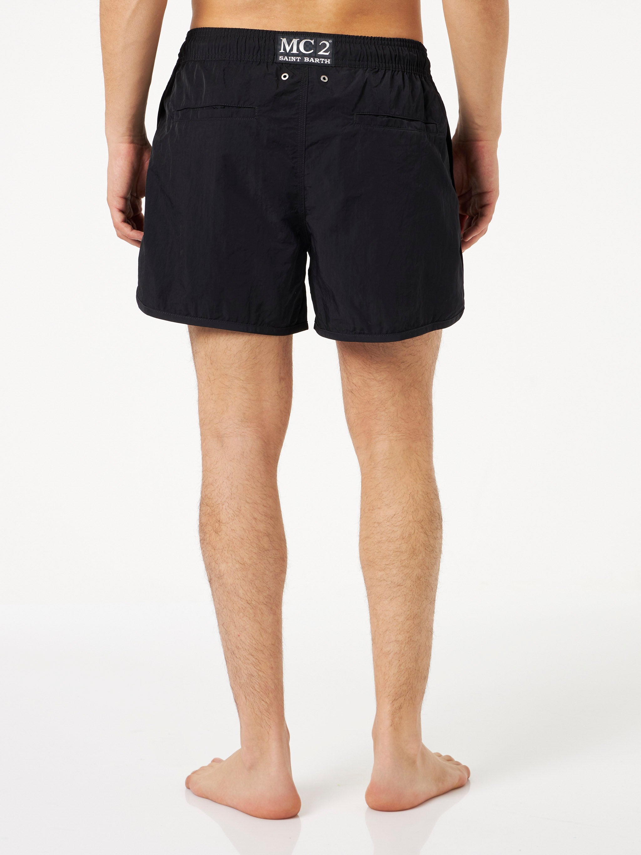 Man Swimshorts With Side Logo And Contrast Black Swimshort