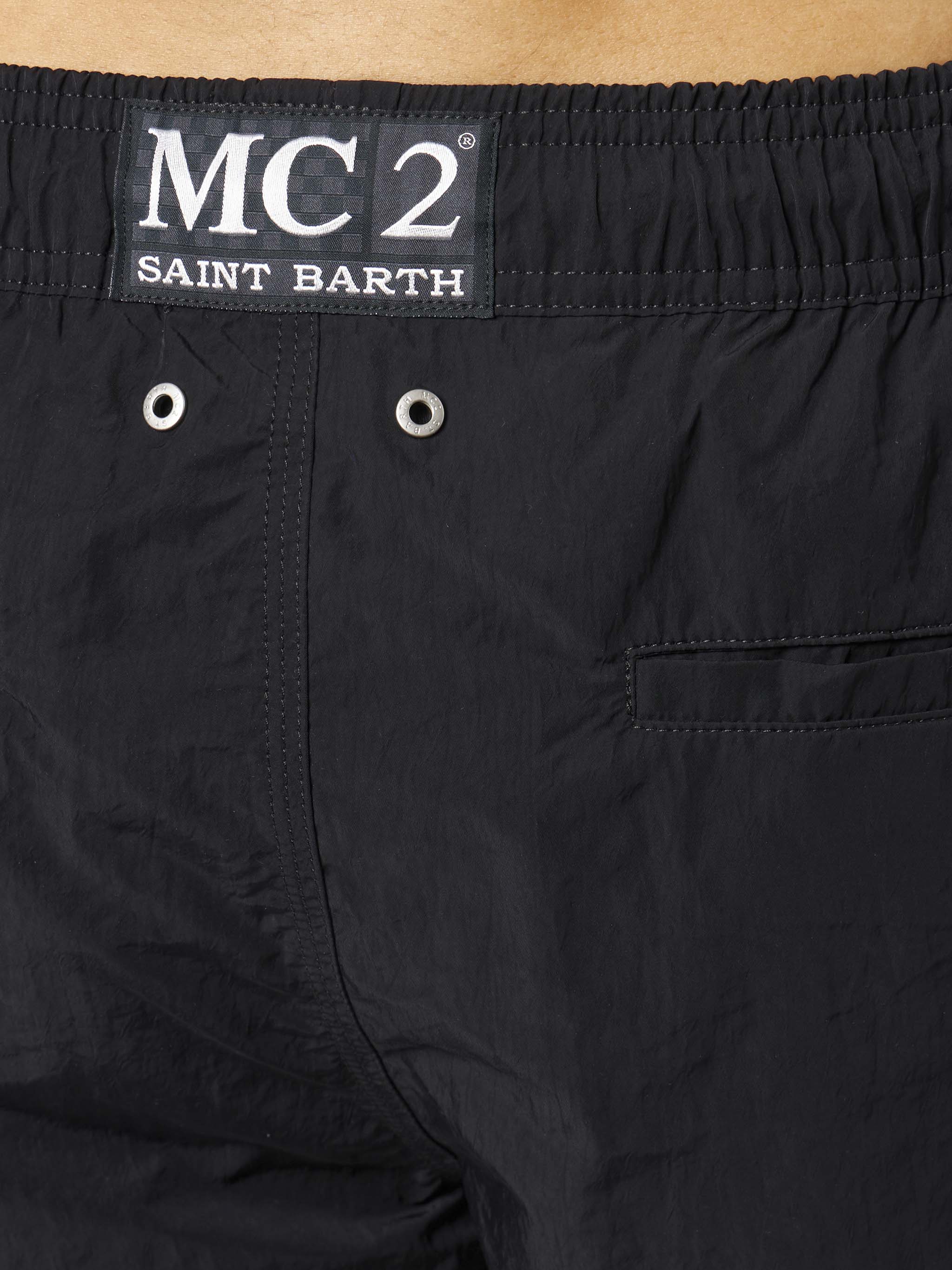 Man Swimshorts With Side Logo And Contrast Black Swimshort