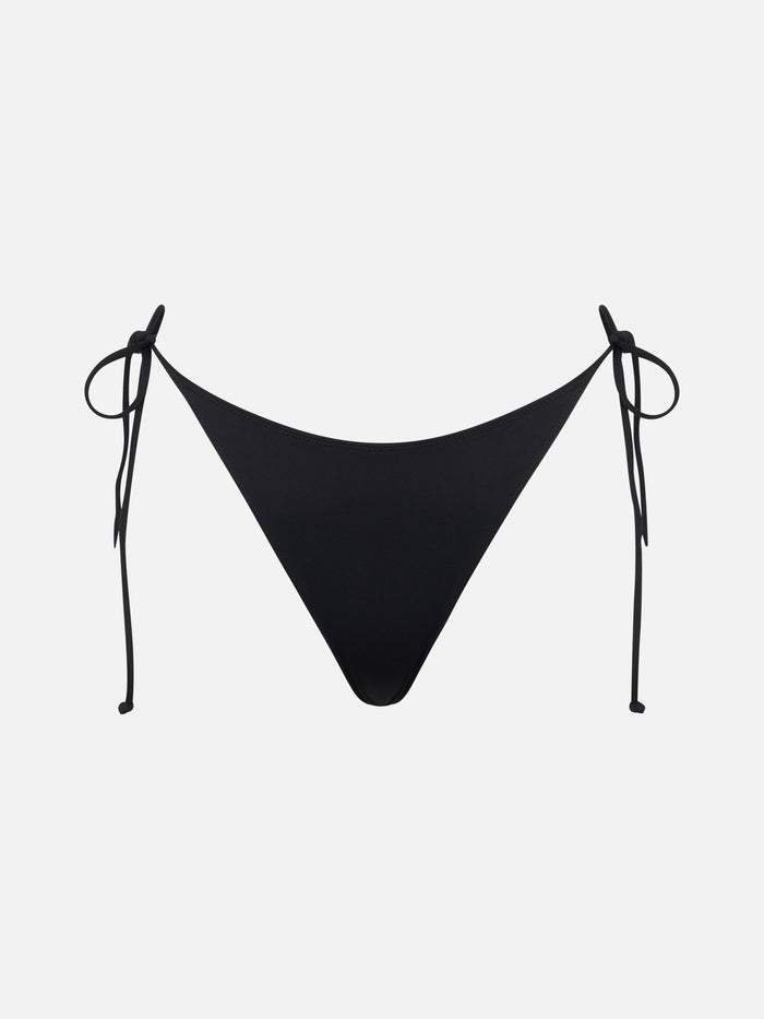 Black Marielle Swim Briefs With Side Laces Bottom