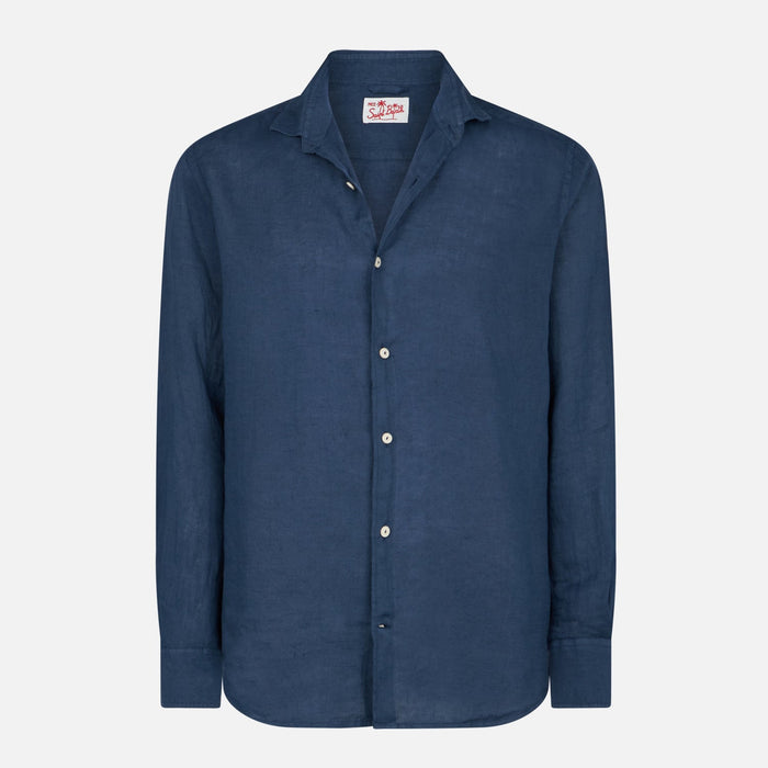 Pamplona Navy Blue Linen Shirt