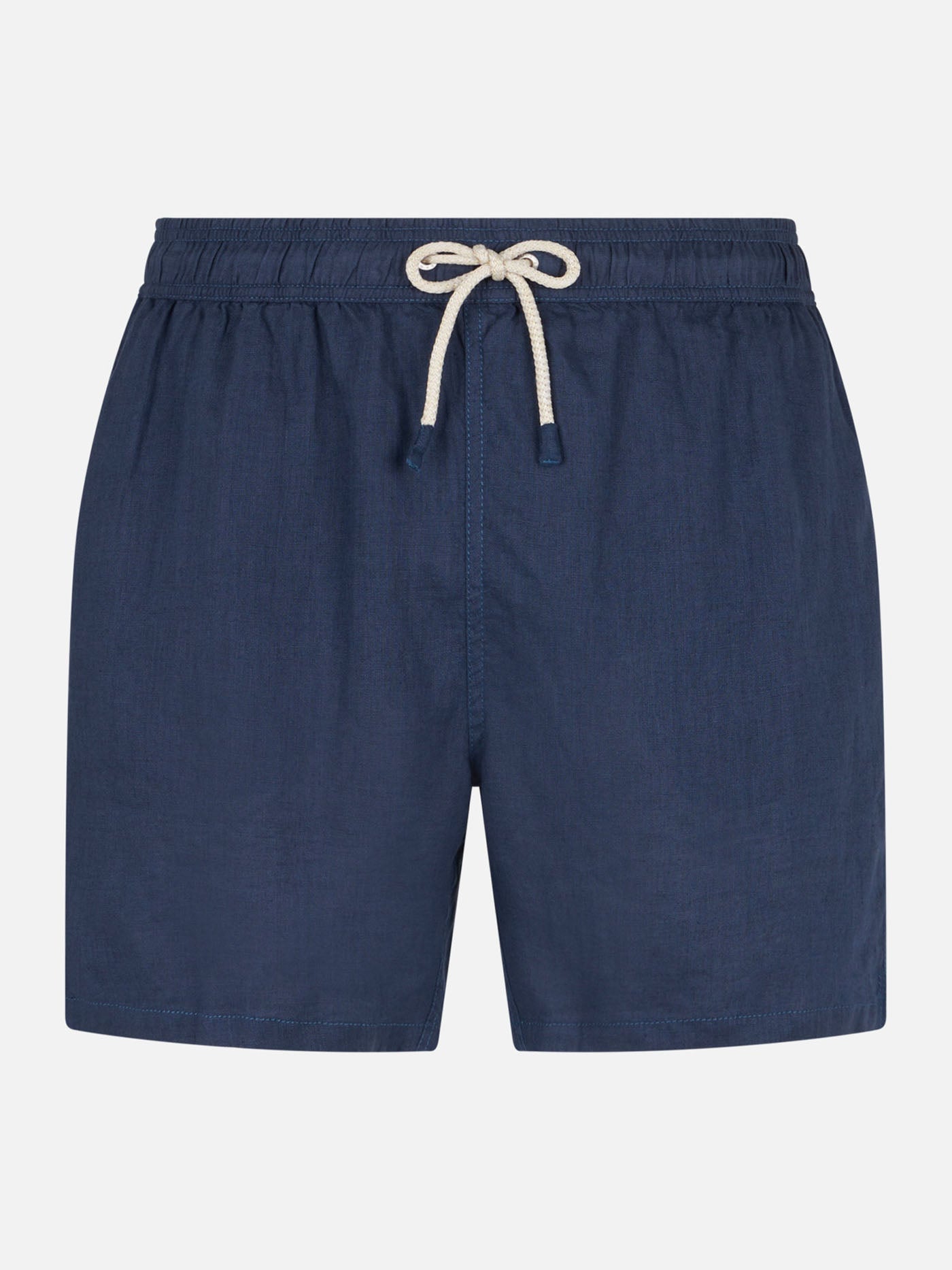 Navy Blue Man Linen Swim Shorts Swimshort