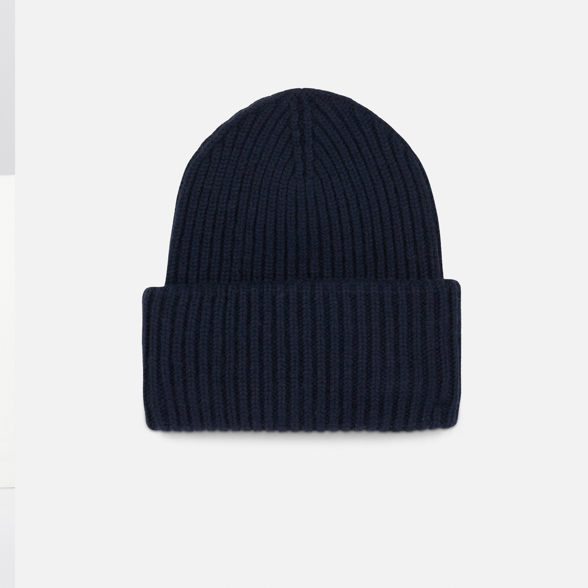 Navy Blue Ribbed Beanie With Saint Barth Patch Hat