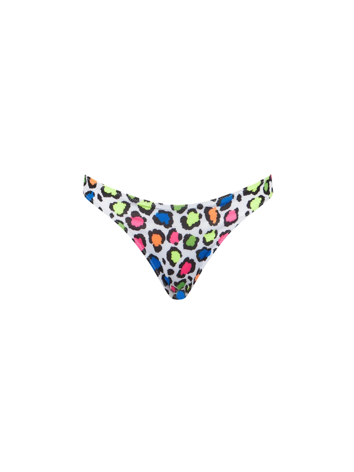 Multicolor Naomi Cheeky Swim Briefs With Animalier Print Bottom