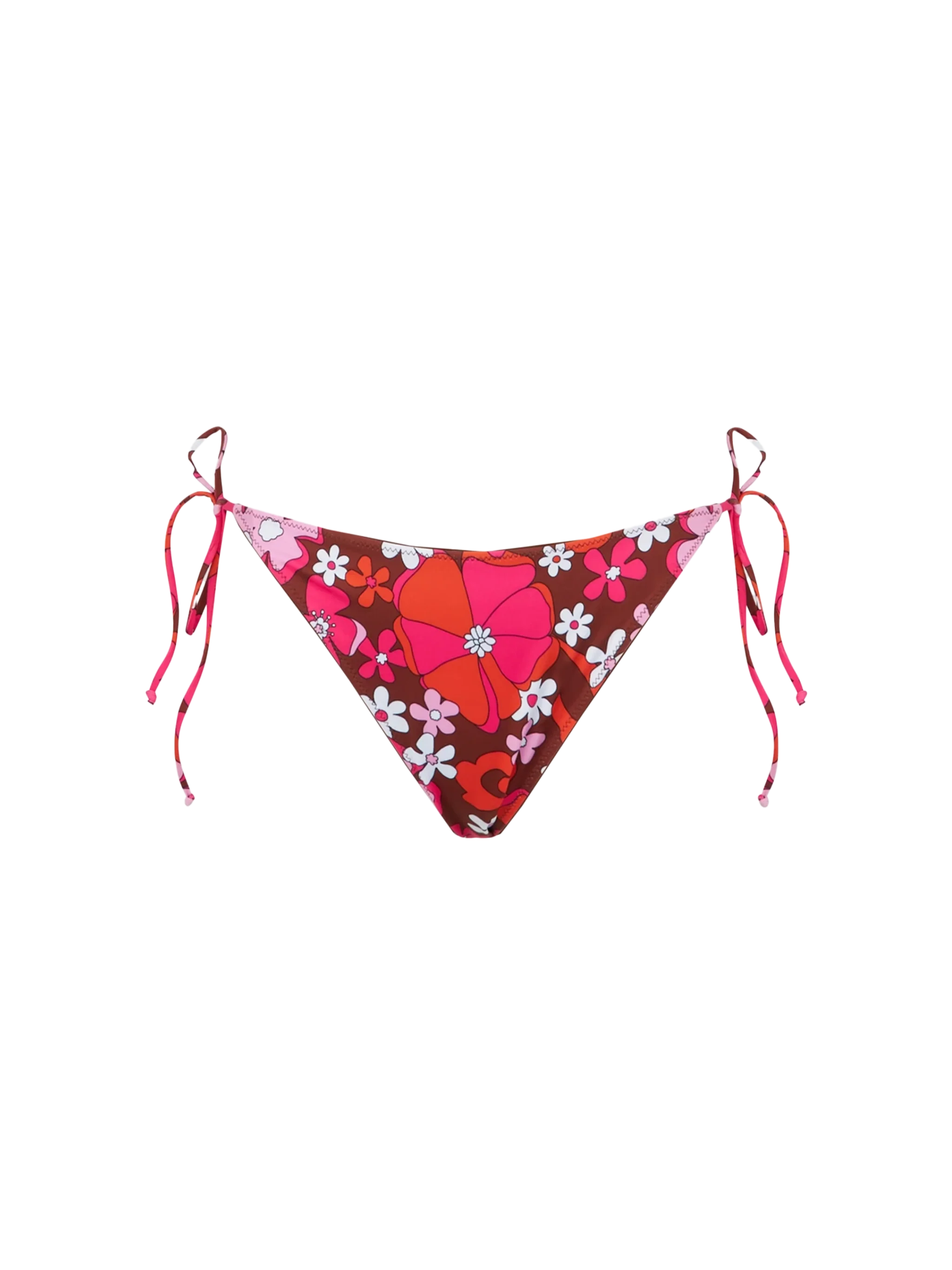 Virgo Swim Briefs With Floral Print Brown Bottom