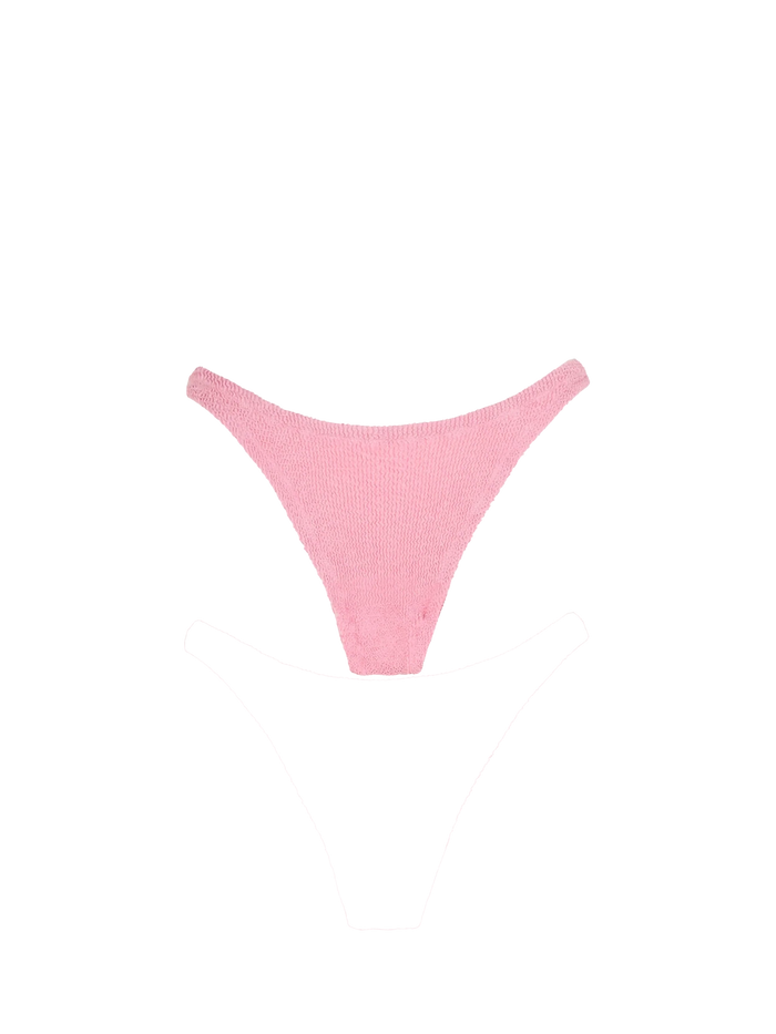 Pink Naomi Crinkle Cheeky Swim Briefs Bottom