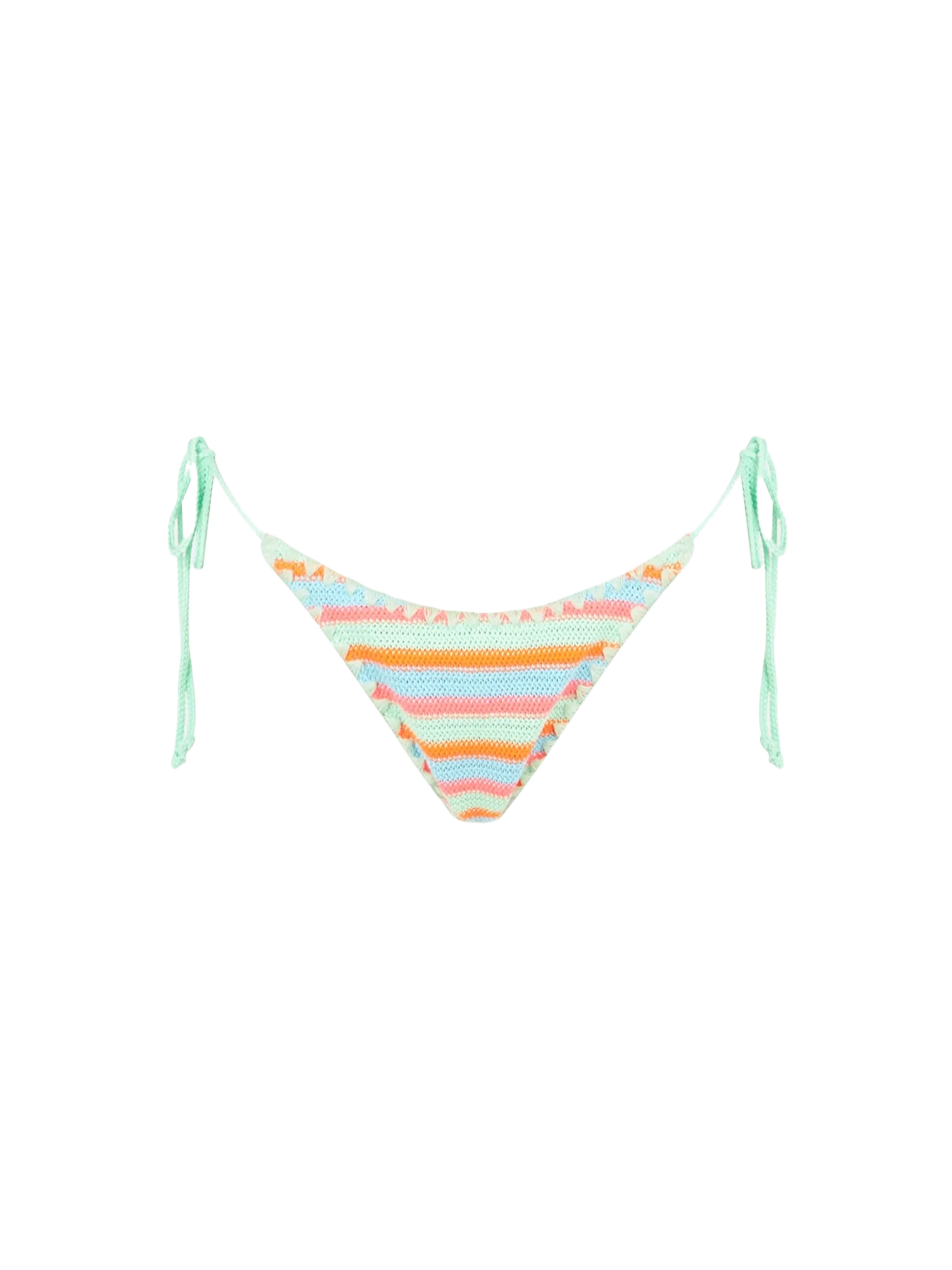 Marielle Striped Crochet Swim Briefs Green Bottom