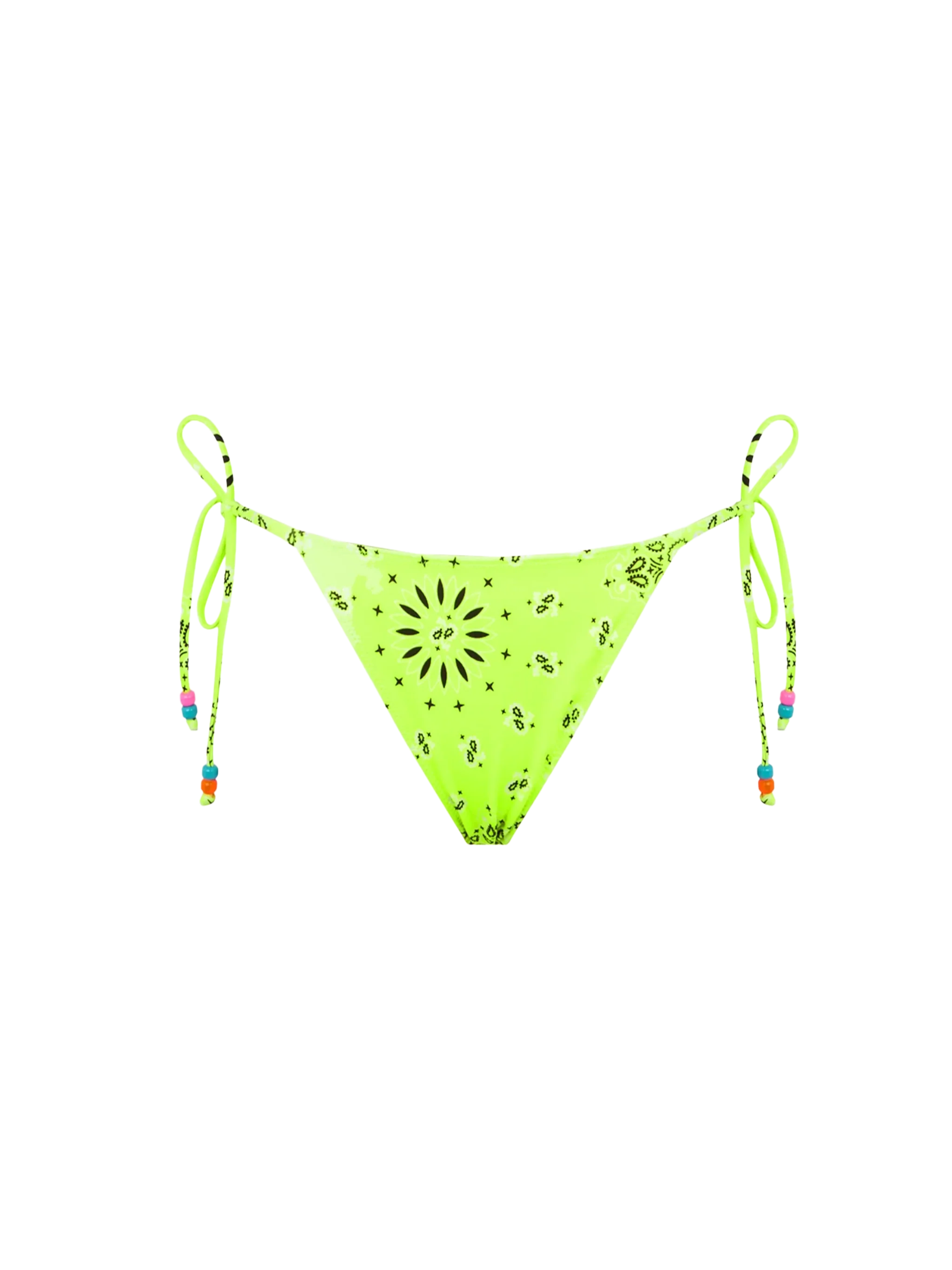 Fluo Yellow Bandana Marielle Swim Briefs With Charms Bottom
