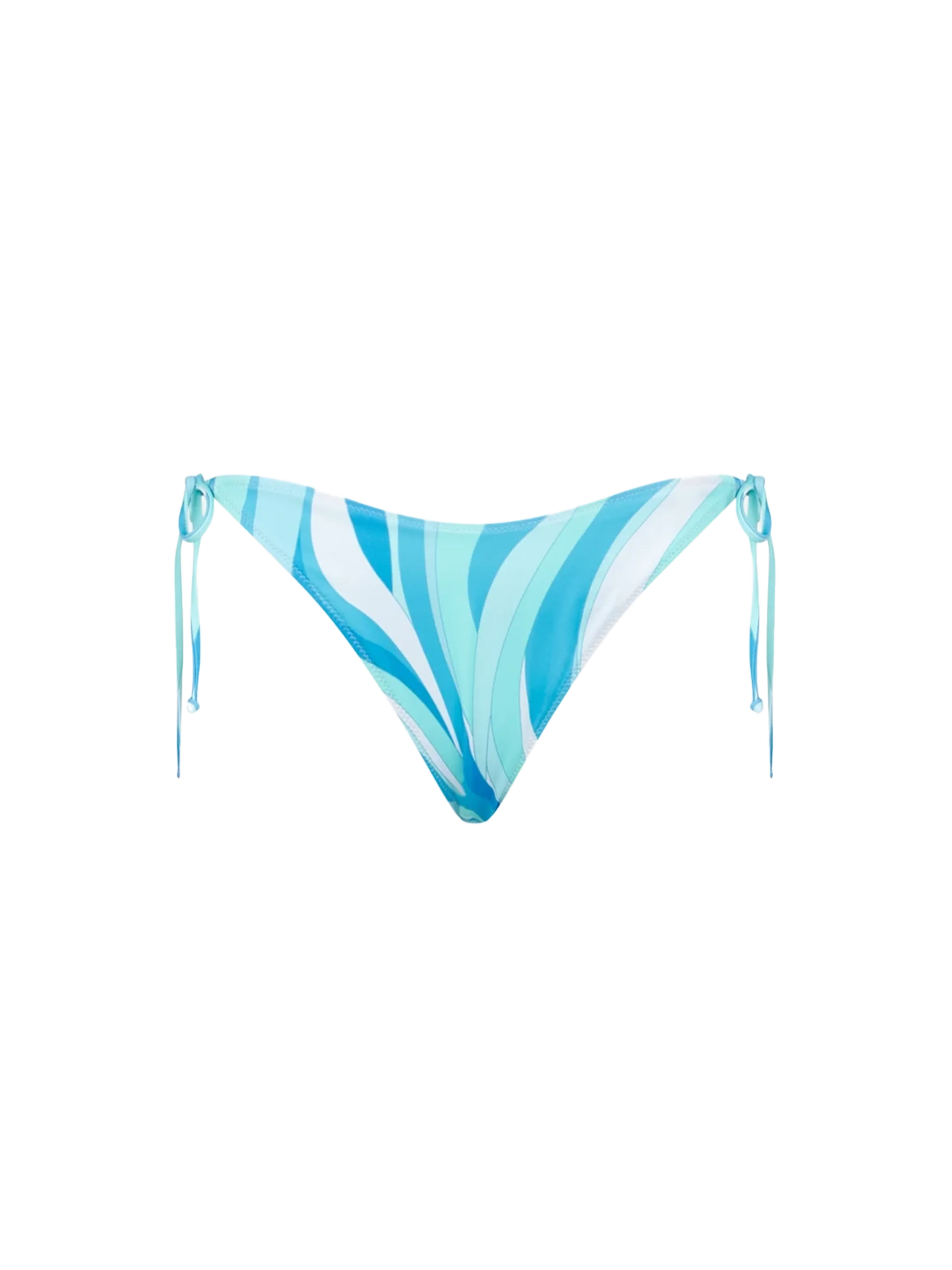 Light Blue Virgo Swim Briefs With Wave Pattern Bottom