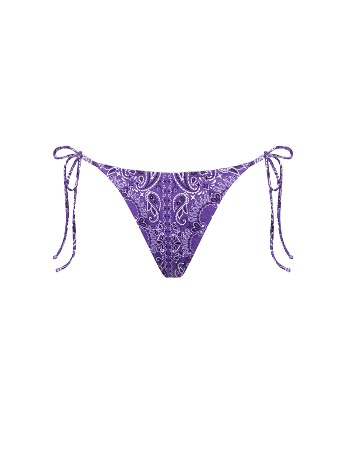 Purple Norah Cheeky Swim Briefs With Bandana Print Pink Bottom
