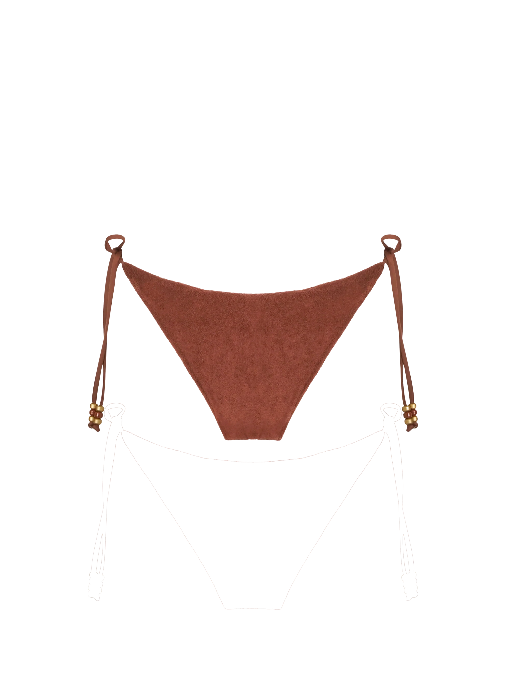 Brown Virgo Terry Swim Briefs With Charms Bottom