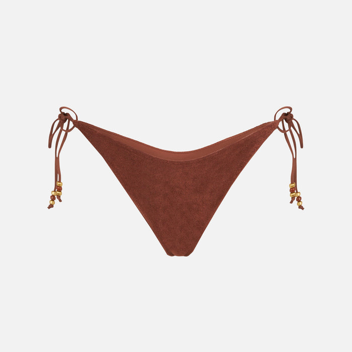 Marielle Brown Terry Swim Briefs With Charms Bottom