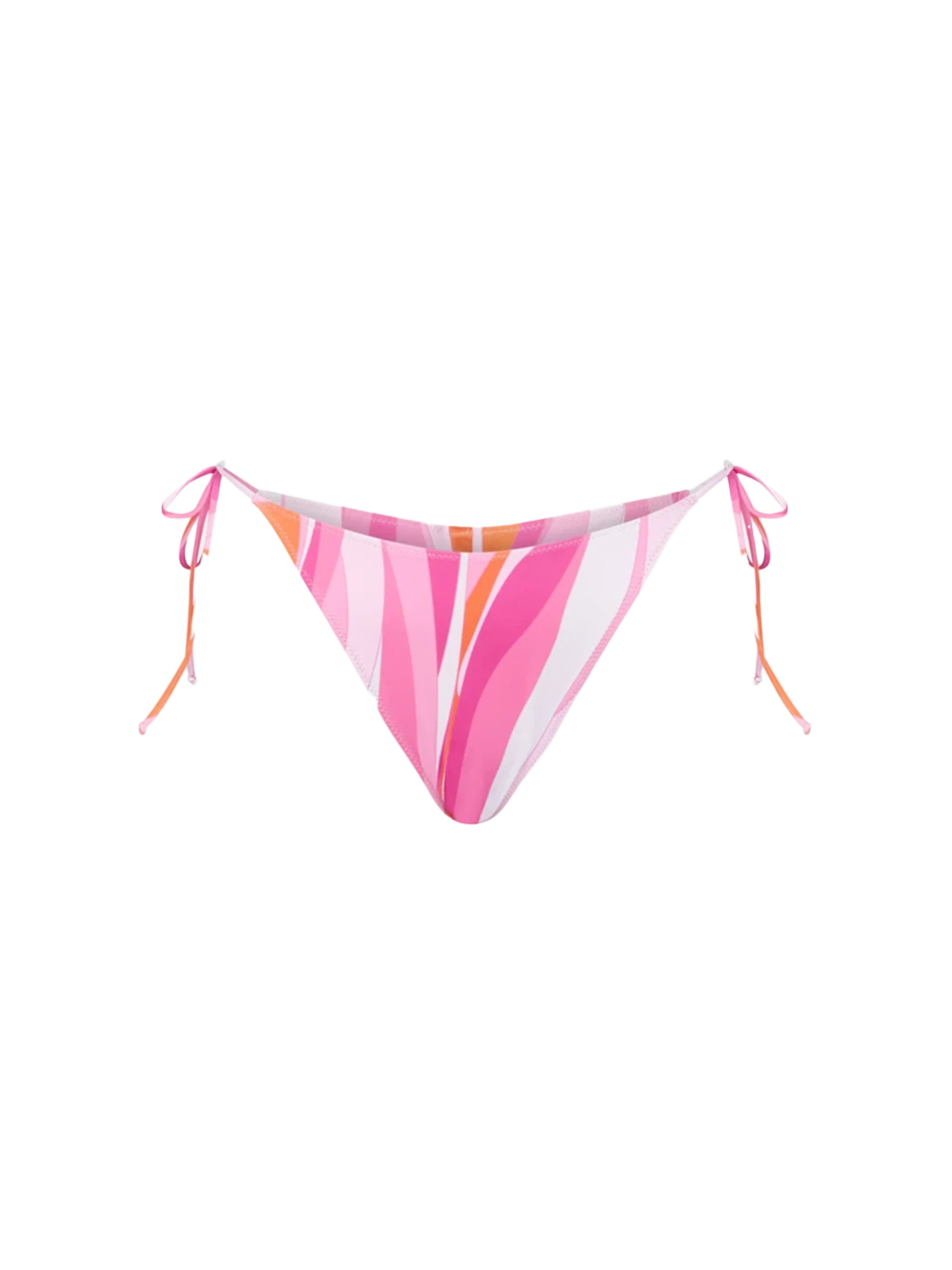 Norah Cheeky Swim Briefs With Wave Pattern Pink Bottom