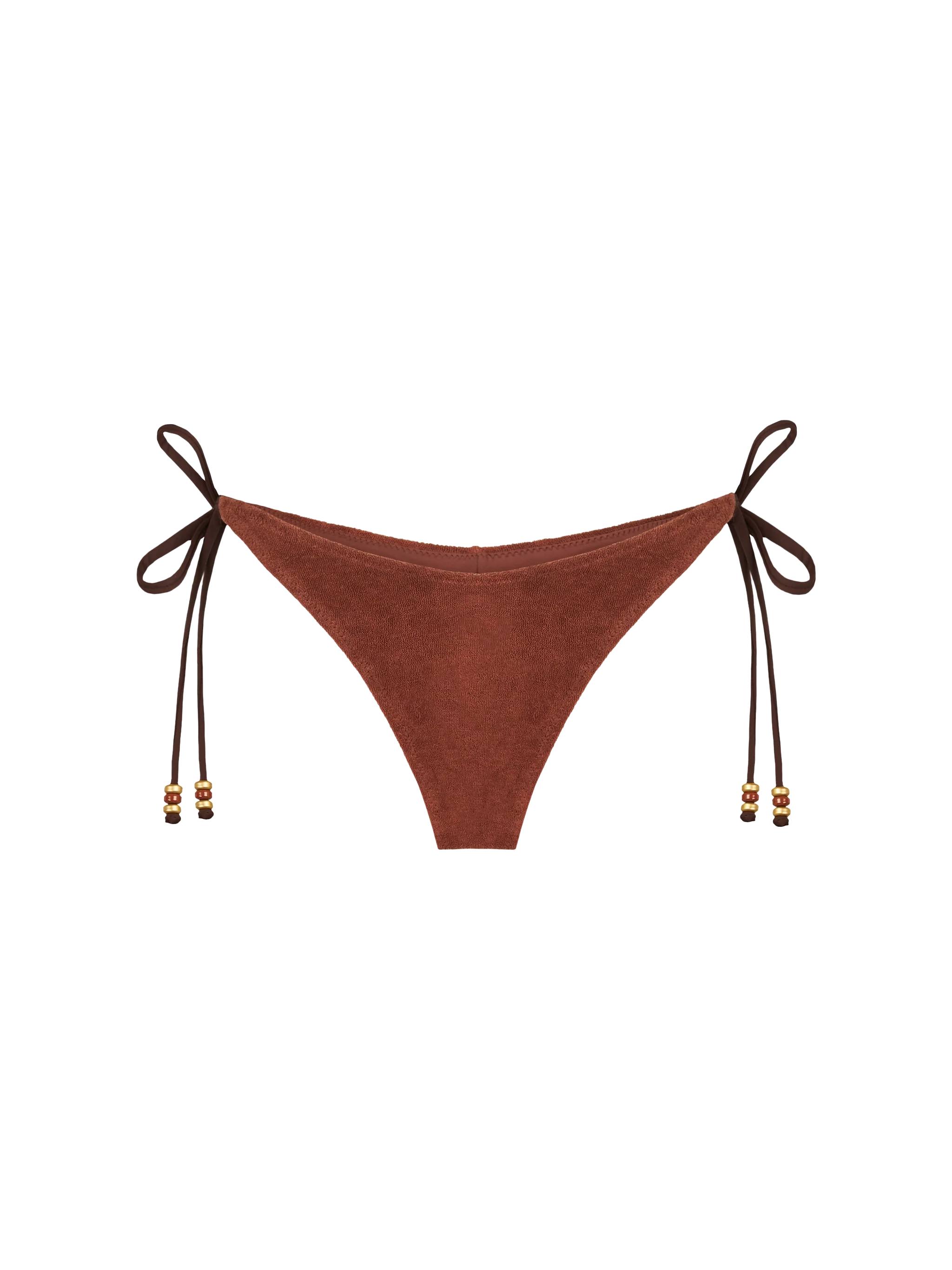 Norah Brown Terry Swim Briefs With Charms Bottom