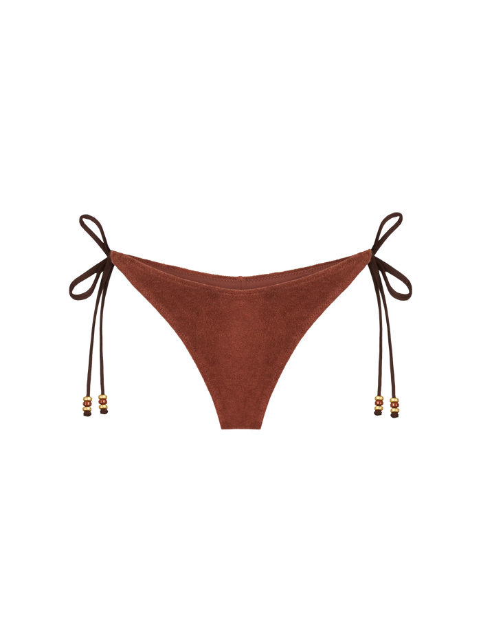Norah Brown Terry Swim Briefs With Charms Bottom