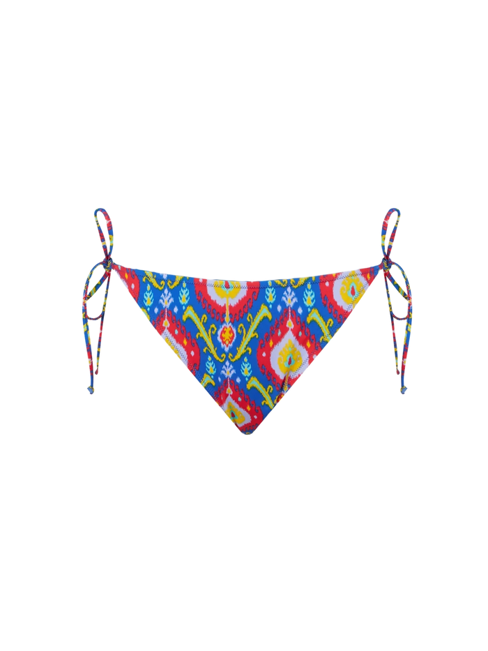 Multicolor Virgo Swim Briefs With Ikat Print Blue Bottom