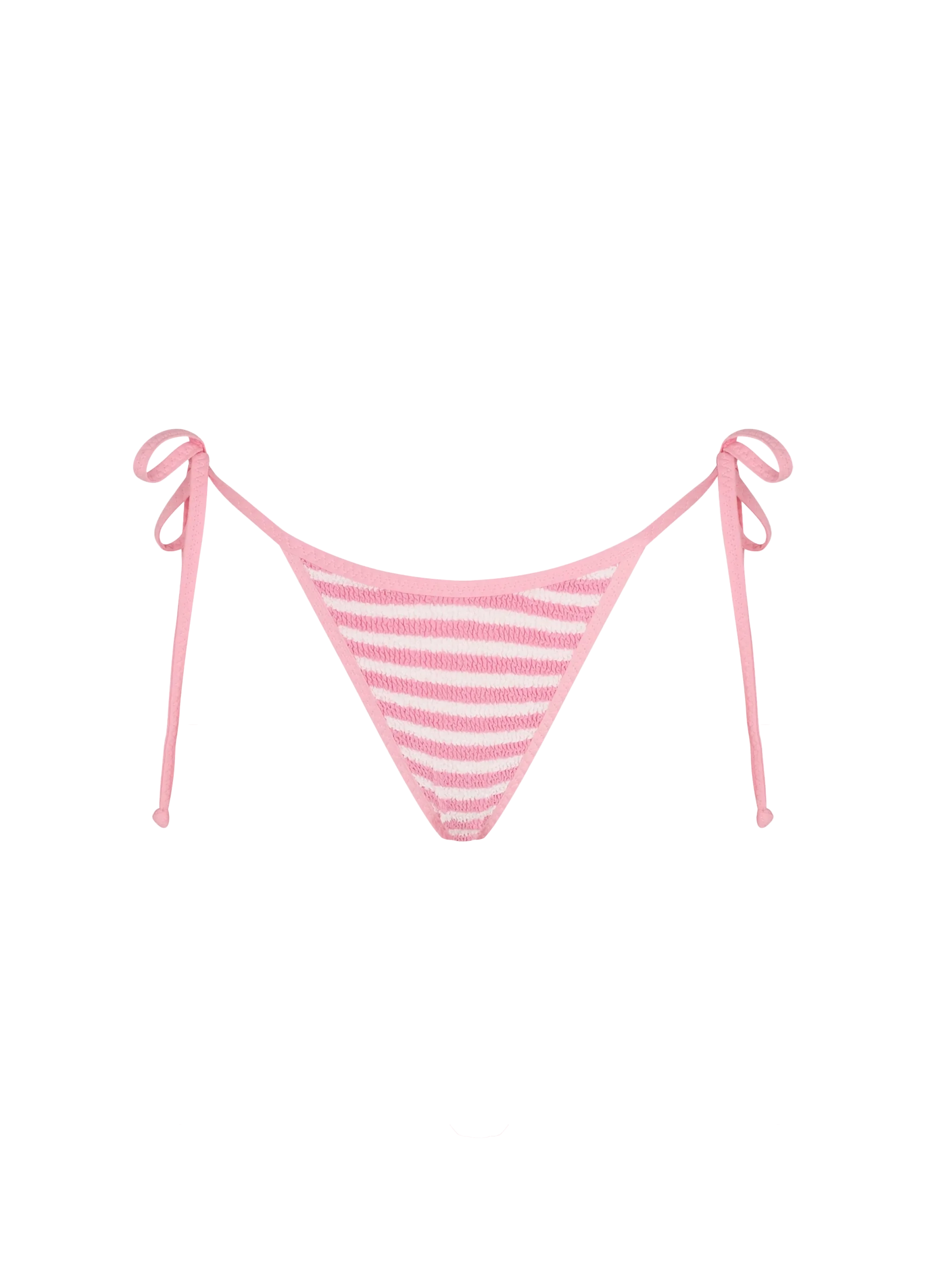 Norah Striped Crinkle Cheeky Swim Briefs Pink Bottom