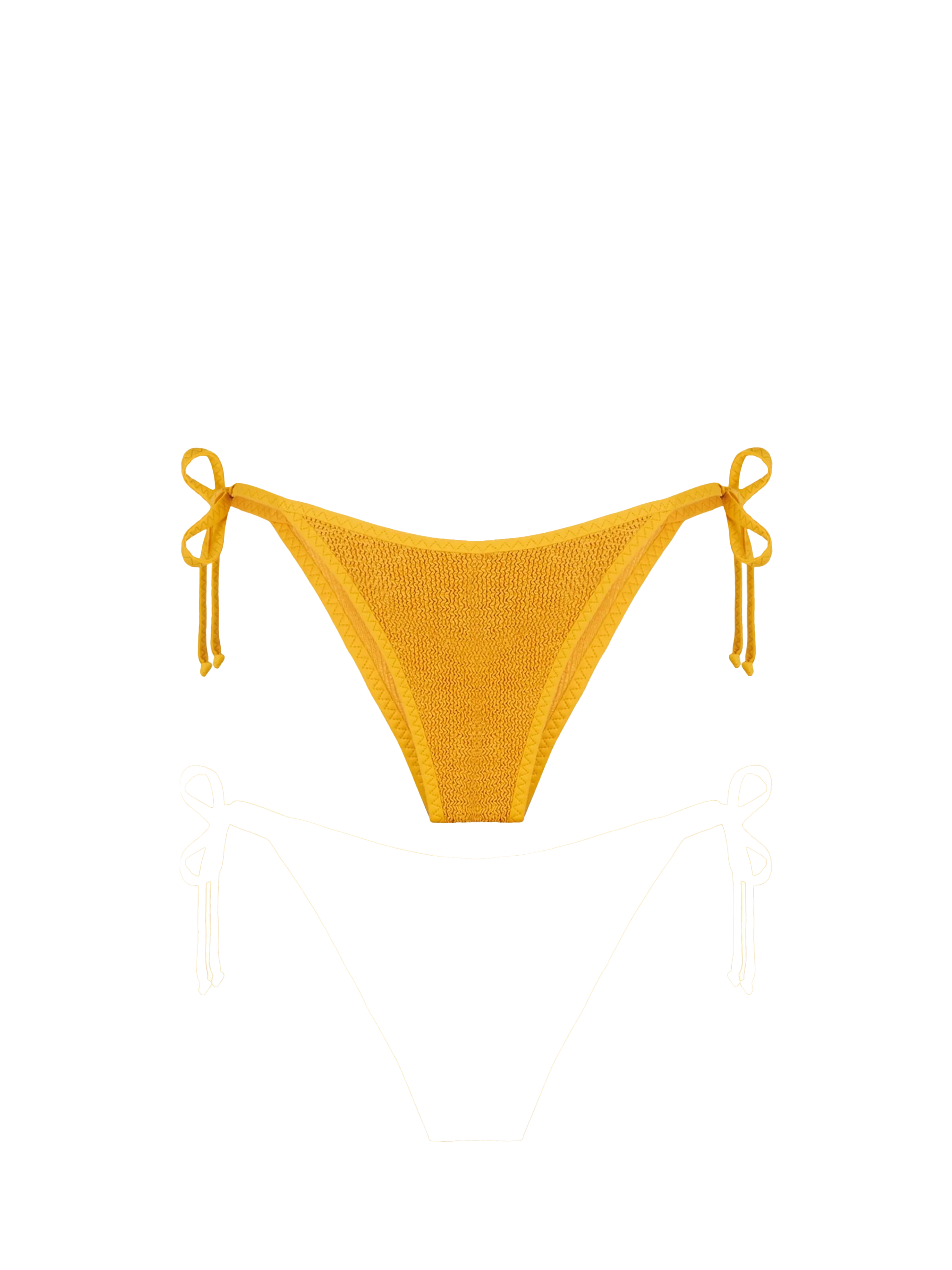 Norah Ochre Crinkle String Bikini Briefs Yellow Bottom