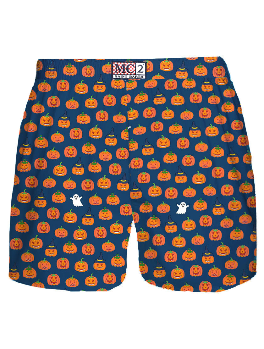 Halloween Print Man Underwear Boxer Blue