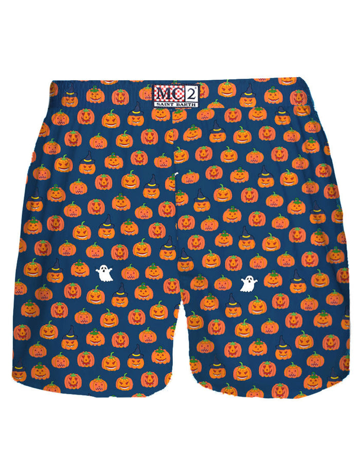 Halloween Print Man Underwear Boxer Blue