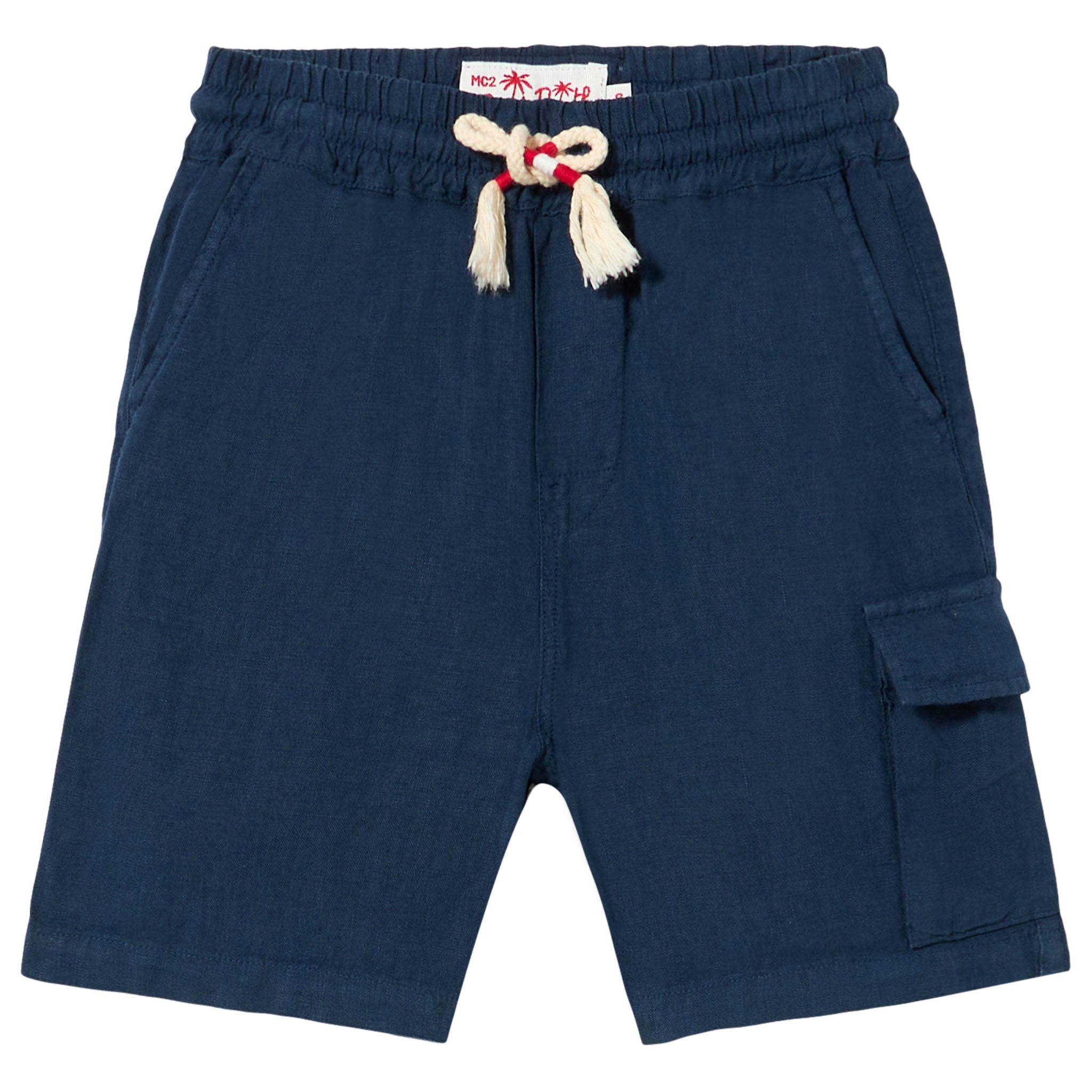 Boy Blue Navy Linen Bermuda Shorts Pant
