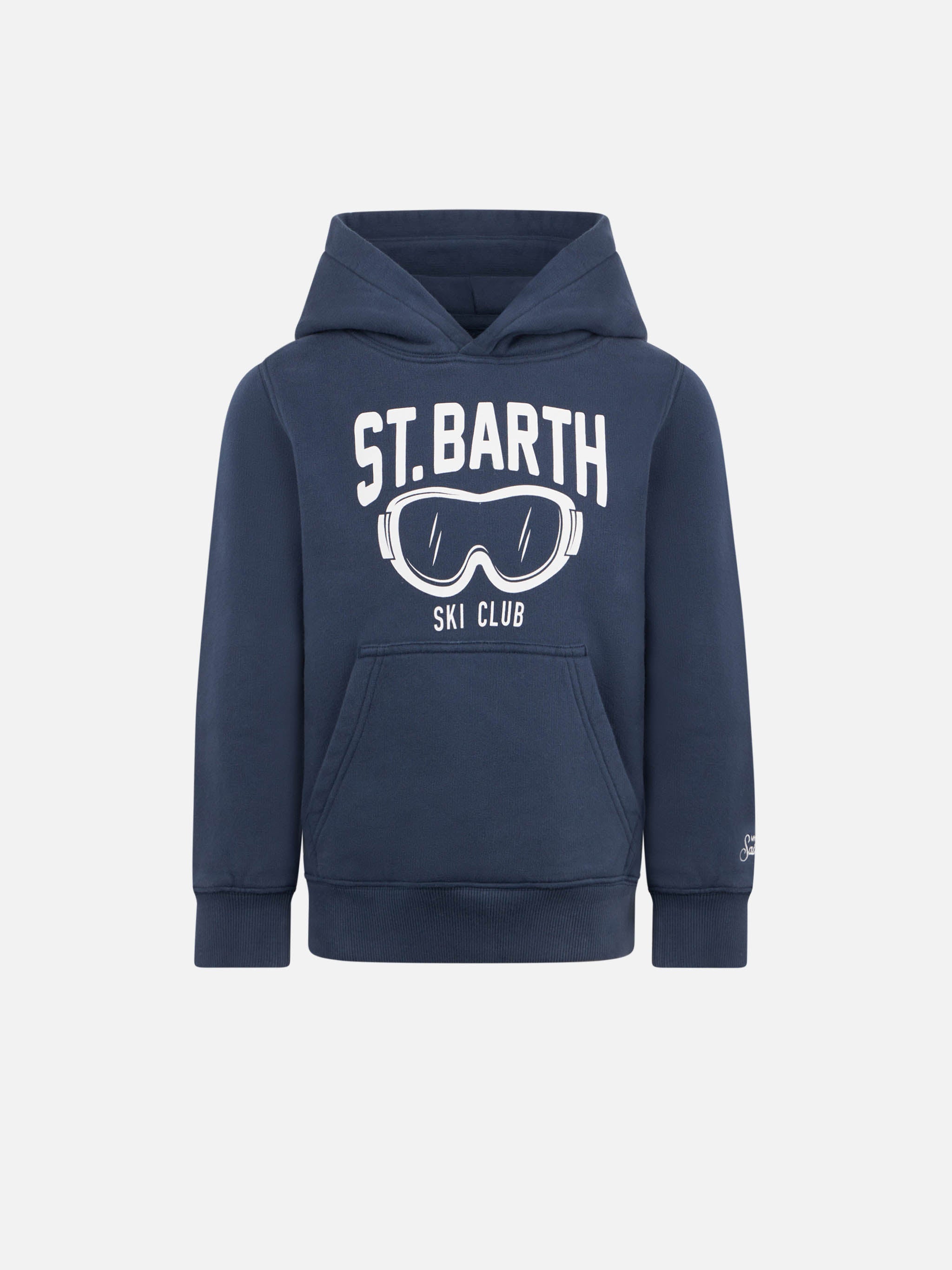 Boy Blue Hoodie With St. Barth Ski Club Print Sweatshirt